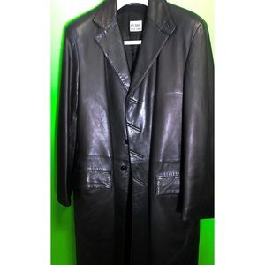 Gianfranco ferre studio long leather trench coat
